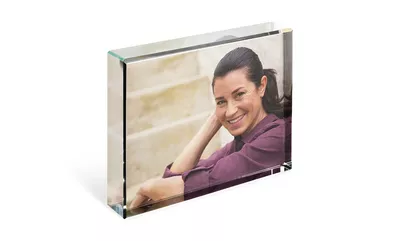 CEWE Personalised Glass Photo Block | Premium Toughened Glass | Complete With Gift Box