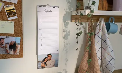 Personalised Kitchen Calendar with Detachable Photos