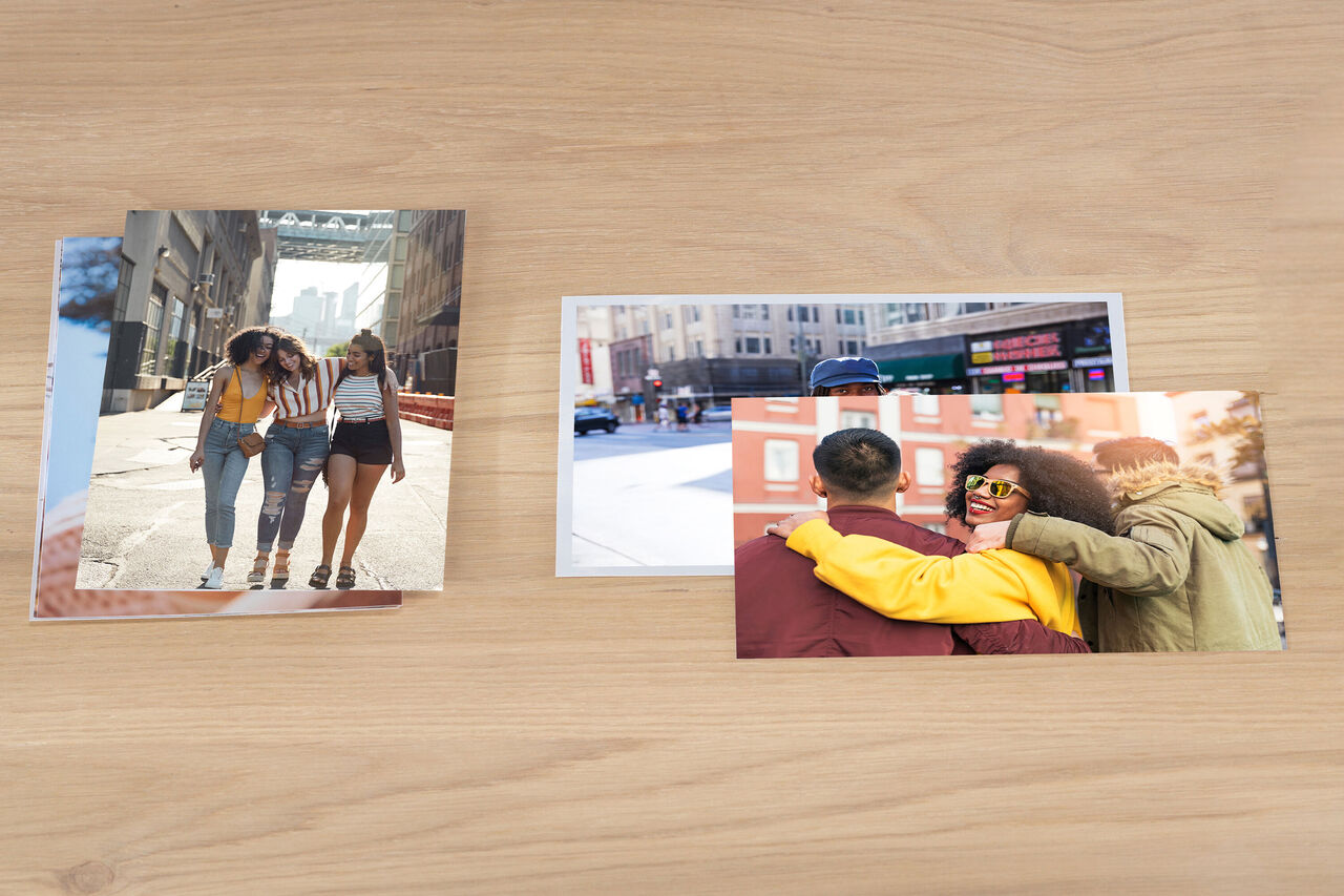four 8x6" photo prints displayed on a table